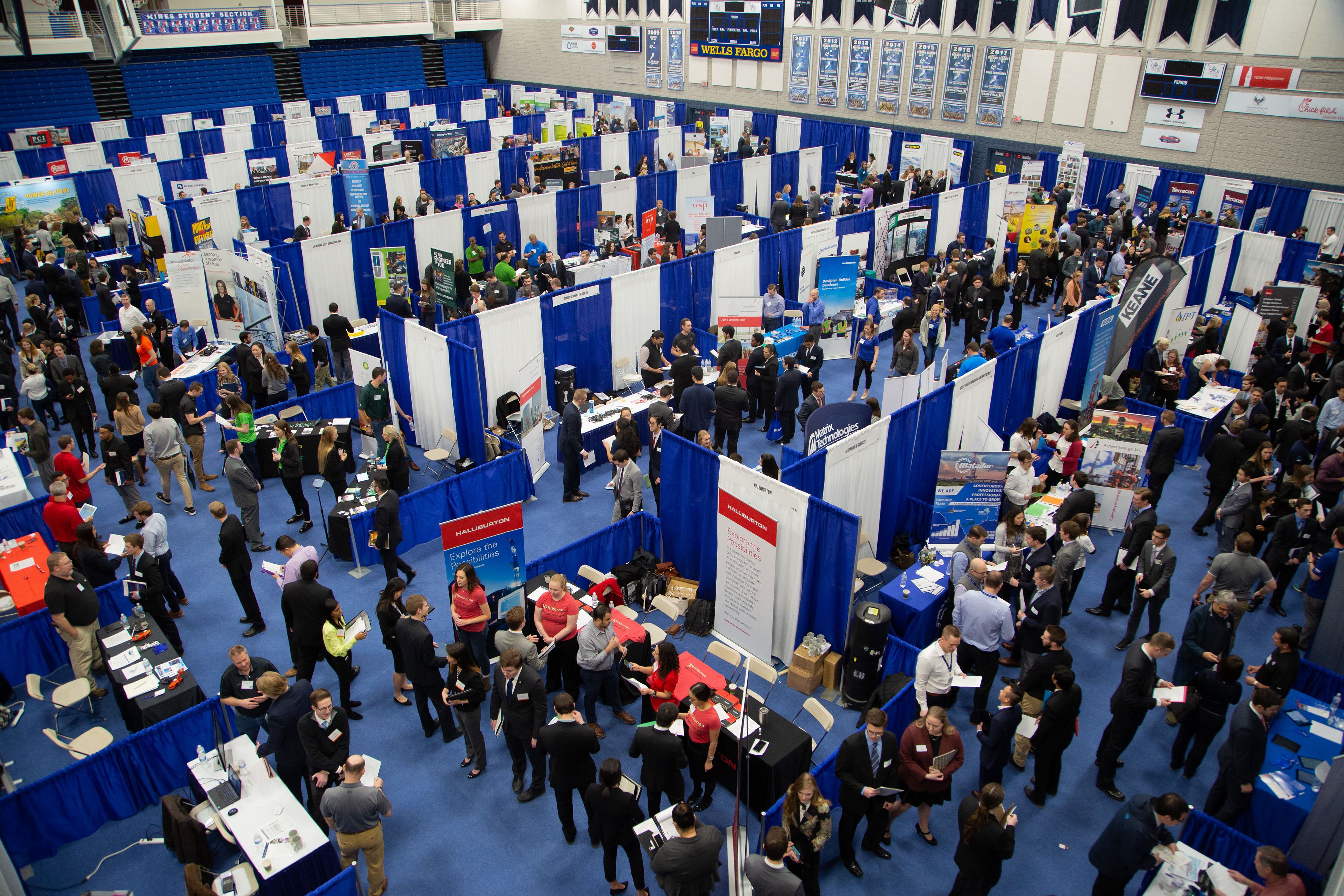 Overhead view of Spring 2019 Career Day